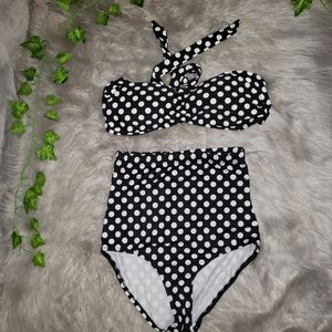 High Waisted Polka dot Bikini Size 10